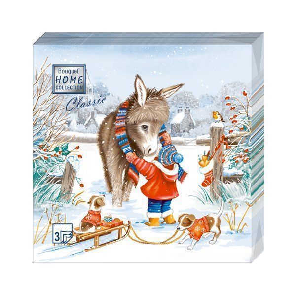 НГ салфетки 3-сл 33х33  Любимый друг /20