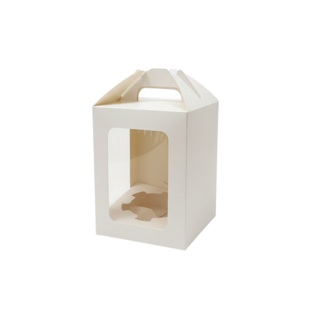 Коробка для кулича JUMPL S 120×120×160 мм, белая, картонная, с окном и ложементом от производителя в Кирове