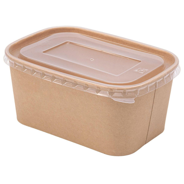 контейнер бум. 1000 мл HotSoft с плоской крышкой/170х120х78