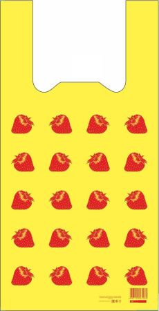 майки 29х57 Клубничка, желтые /100 в коробке