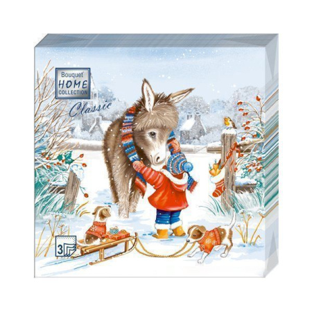 НГ салфетки 3-сл 33х33  Любимый друг /20