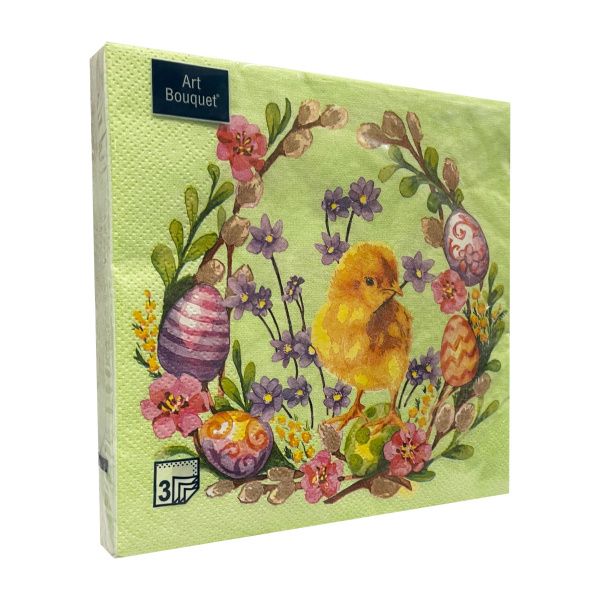 салфетки 3-сл 33х33 БУКЕТ Пасхальный сюрприз  /20