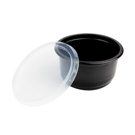 контейнер ДП-115 350 мл черн. (крышка ДП-115 прозр.)/500