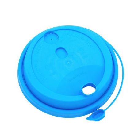 крышка д/стакана 300,400мл d=90мм голубая с питейником ПП *