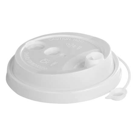 крышка д/стакана 300,400мл d=90мм белая с питейником ПП