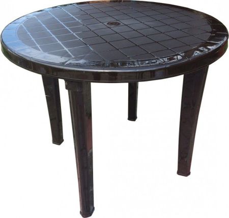 стол пластиковый  коричневый 88х72 круглый