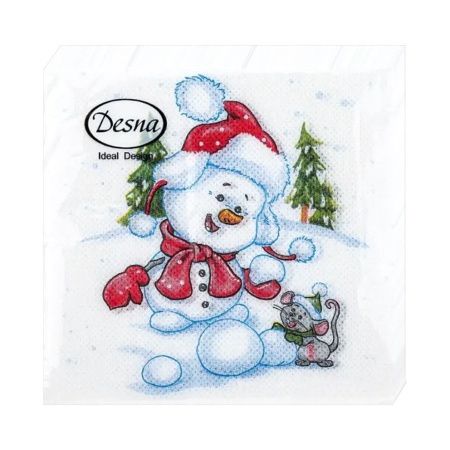 НГ салфетки 25х25 DesnaDesign НГ Снеговичок/40