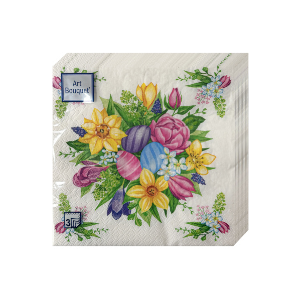 салфетки 3-сл 33х33 БУКЕТ Букет на праздник/20