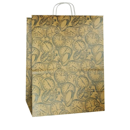 сумка бум. крафт 35х26х15 с круч. ручками Часы *