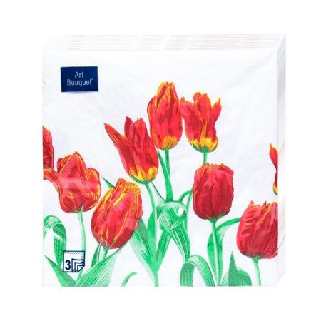 салфетки 3-сл 33х33 АРТ БУКЕТ Красная Леди/20