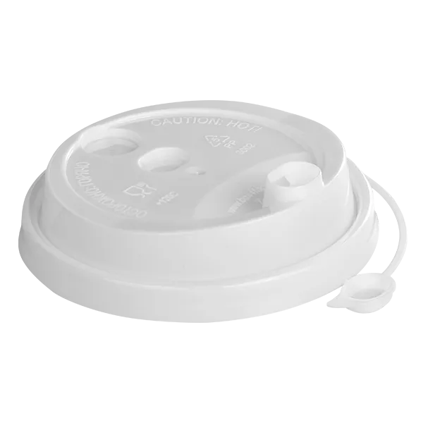крышка д/стакана 300,400мл d=90мм белая с питейником ПП Перинт *